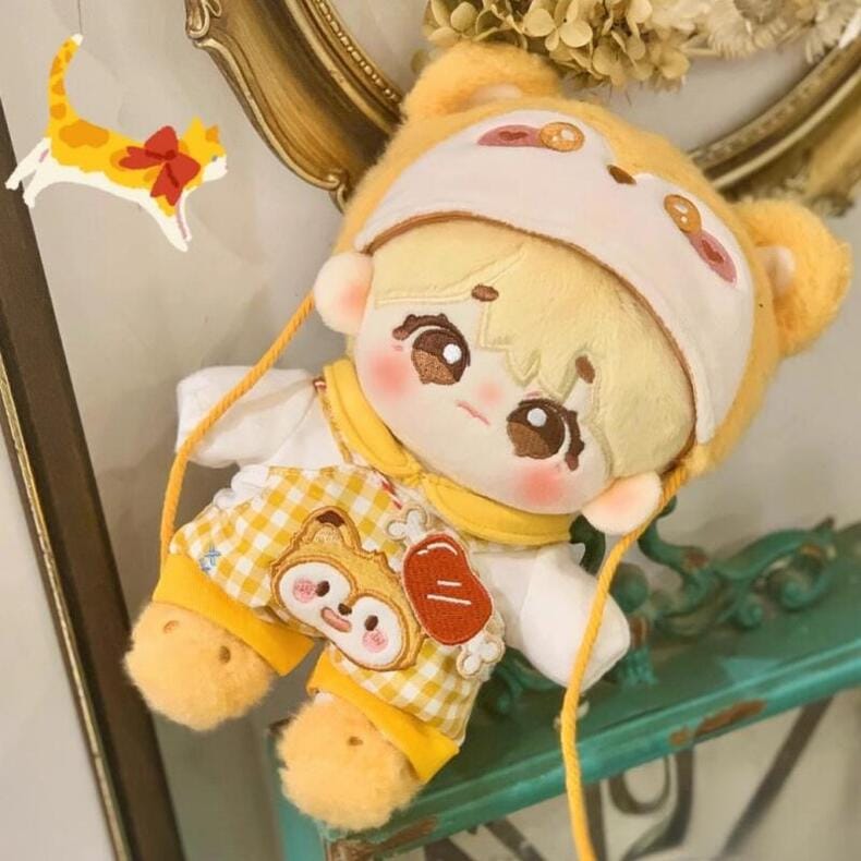 【15cm/20cm】着せ替えぬいぐるみ服 着せ替え人形 綿人形 ぬいぐるみ ぬい服 ぬいぐるみ服 人形服 蜜柑狸セット タヌキ 動物柄 おしゃれ みかん オレンジ 狸 蜜柑 ふわふわ ドール付きない