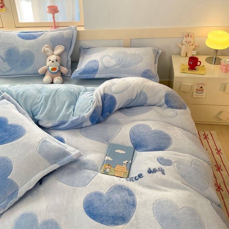 冬用 布団カバー ベッドカバー 暖かい 抗菌防臭 毛布 厚手 ダブルサイズ 掛け布団カバー 洗える 寝具 ベッド用品 プレゼント シングル セミダブル ダブル 韓国ファッション