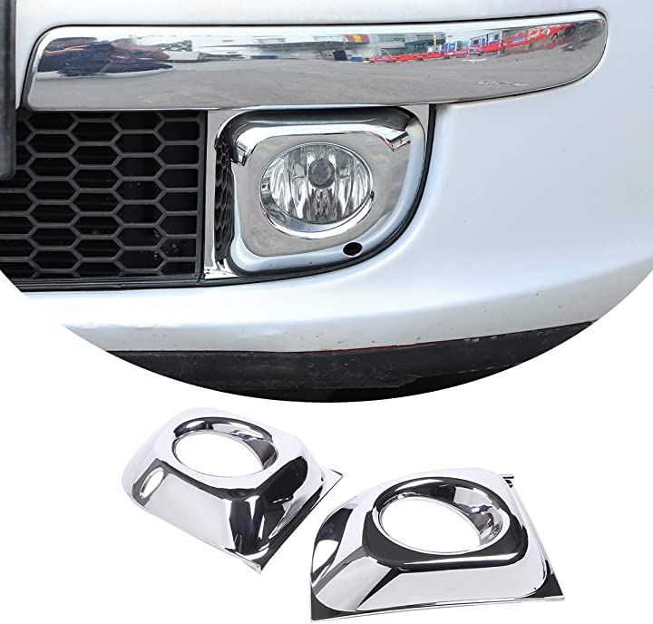 フロント フォグ ライト トリム リング FIAT 500 2011-2019 に適合 2個 ブライト シルバー( ブライト - シルバー)