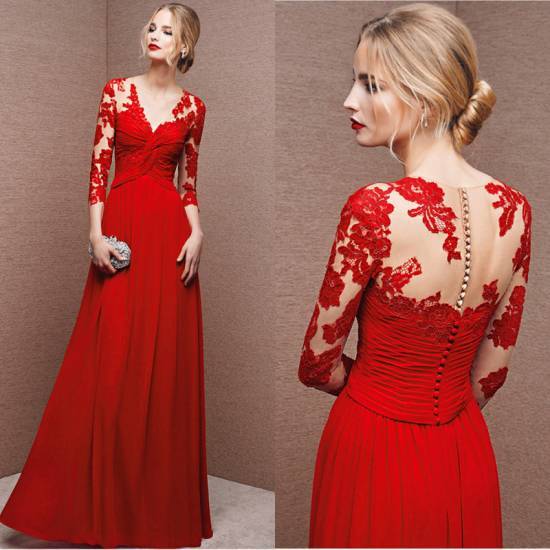 激安価格！パーティードレス ロング丈 パーティードレス 大きいサイズ ドレス フォーマル ゲスト イブニングドレス 七分袖 ワインレッド ロング 10代 20代 30代 40代 大きいサイズ 新作 春