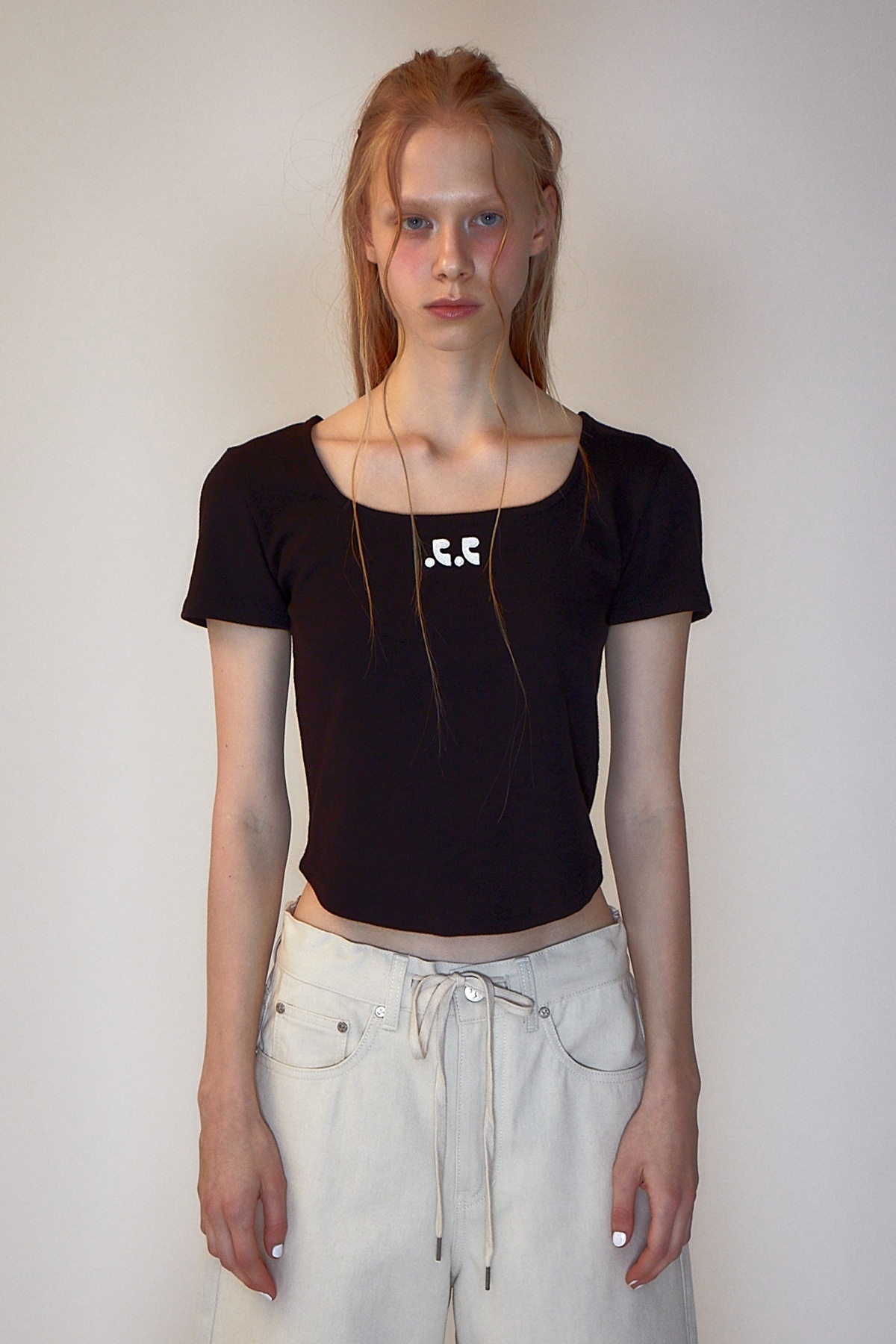 【Rest&Recreation】 RR SQUARE NECK TOP ♥2COLOR REST & RECREATION】 RR LOGO SQUARE NECK T-SHIRT : 2COLOR T