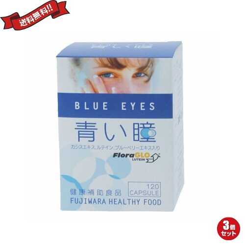 ルテイン サプリ ビルベリー フジワラ 青い瞳 BLUE EYES 120粒 ３個セット