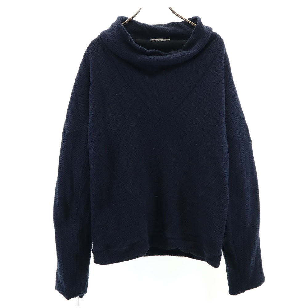 ツェットベーベルリン 長袖 オフタートル セーター M ネイビー z.B. …Berlin ニット 裏フリース メンズ