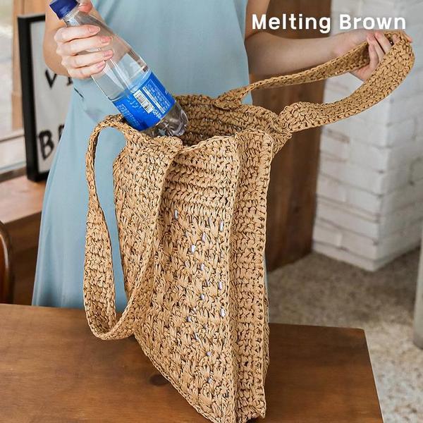 女性リゾートバッグ 夏のショルダーバッグ ラタンショルダーバッグ