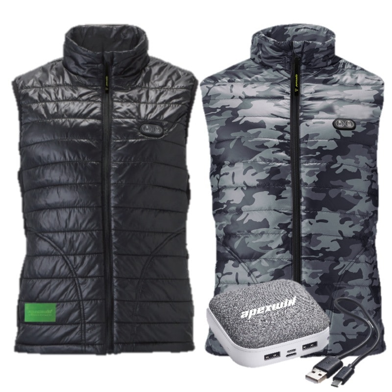 アタックベース 電熱ベスト ヒートべスト バッテリー付き 40000 Ｗスイッチ ヒーターベストメンズ レディース 春秋冬用 ナイロン ポリエステル手洗い可 防風 Ｗ発熱