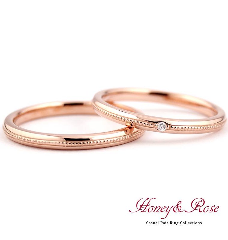 ハニーアンドローズ 結婚指輪 K10 ダイヤモンド 0.005ct KG-M019 KG-M020