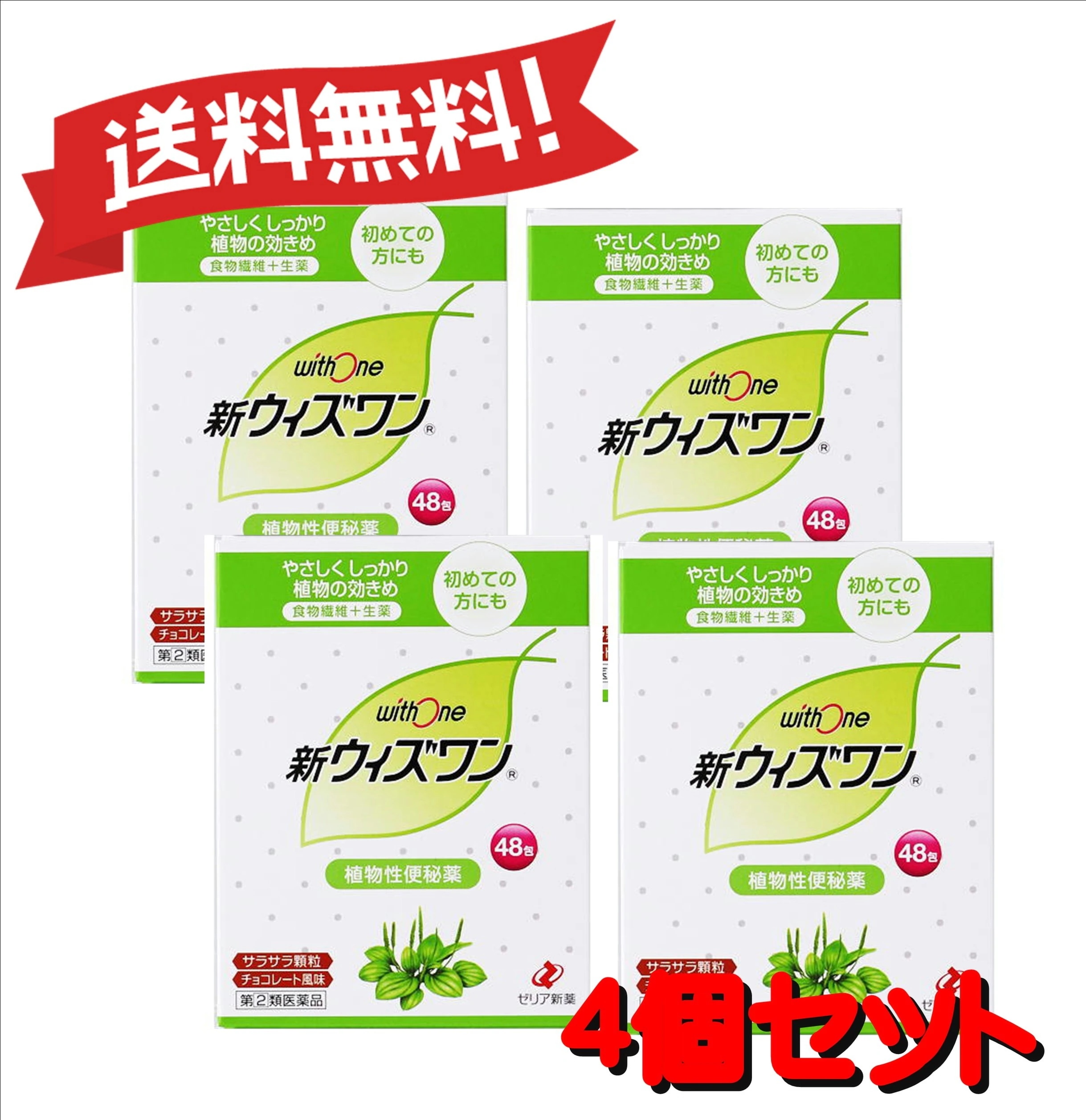 【定形外郵便にて発送】 【送料無料 4個セット】【指定第2類医薬品】新ウィズワン 48包 4987103047612-4