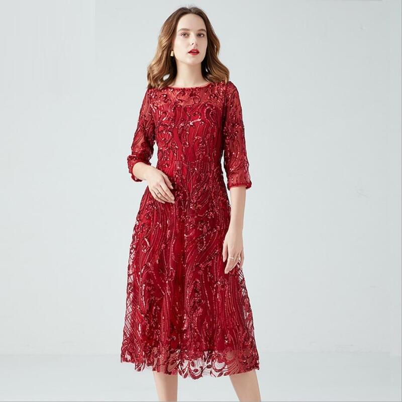 新品大人気 L～6L1色レッド 大きいサイズ ドレス トップス ワンピース ワンピ パーティードレス パーティーワンピ 結婚式 二次会 お呼ばれ インスタ 撮影 アイドルクラシカル系 大人上品