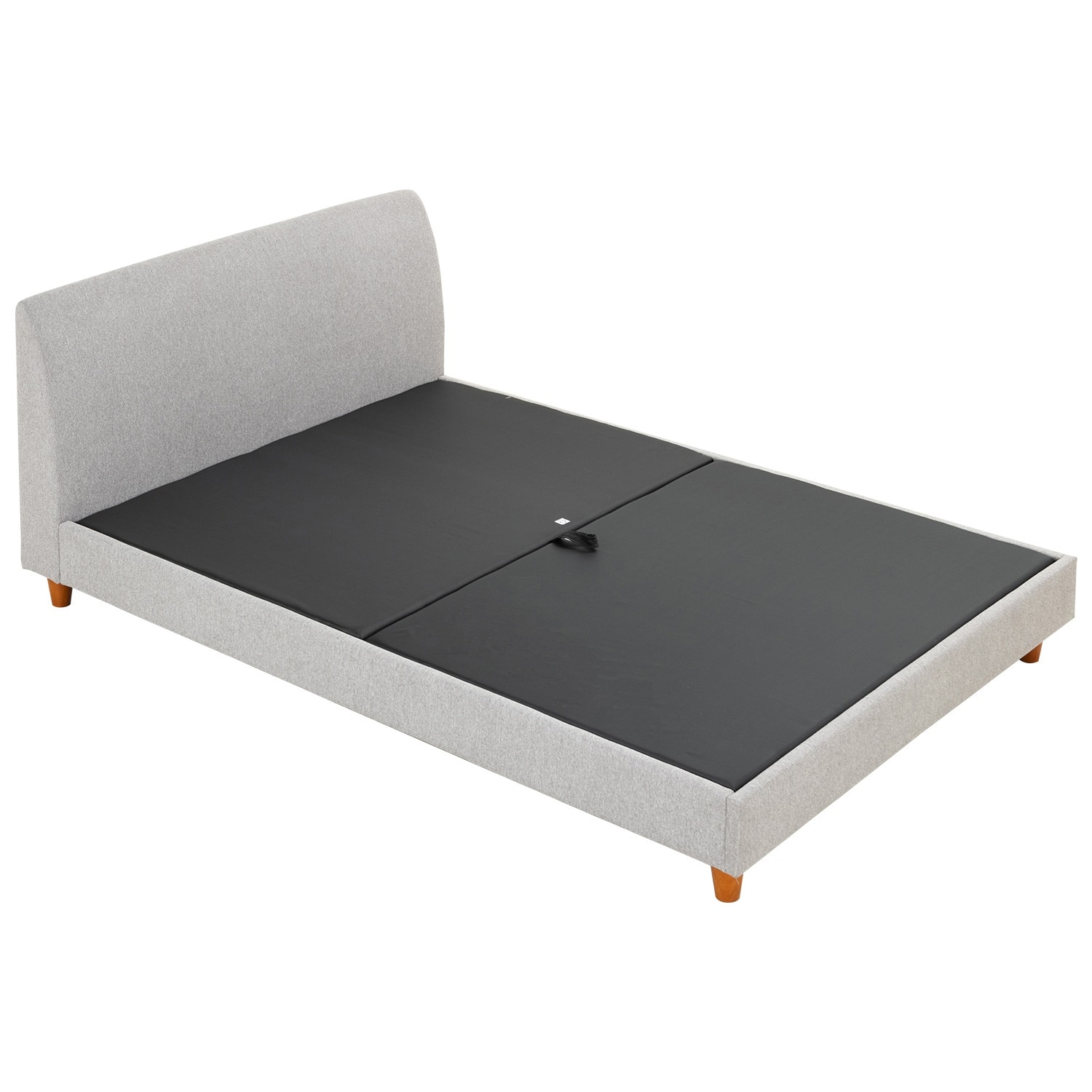 くつろぎ背もたれファブリックベッド ダブルベッド ダブルフレーム（ベージュ グレー）ソファのようにくつろげるベッド ファブリックベッド 布 組み立て ソファー 北欧風ベッド