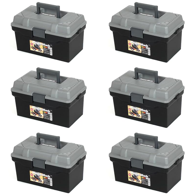 即納：JEJアステージ ツールパワー #360 ブラック [幅37.5×奥行22.3×高さ20.8cm] 工具箱 アウトドア収納 キャンプ ツールボックス ６個セット