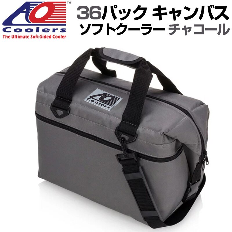 送料無料AO Coolers AOクーラーズ 36パック キャンバス ソフトクーラー PACK CANVAS チャコール 896290001946 バッグ 保冷バッグ 軽量 アウトドア 並行輸入