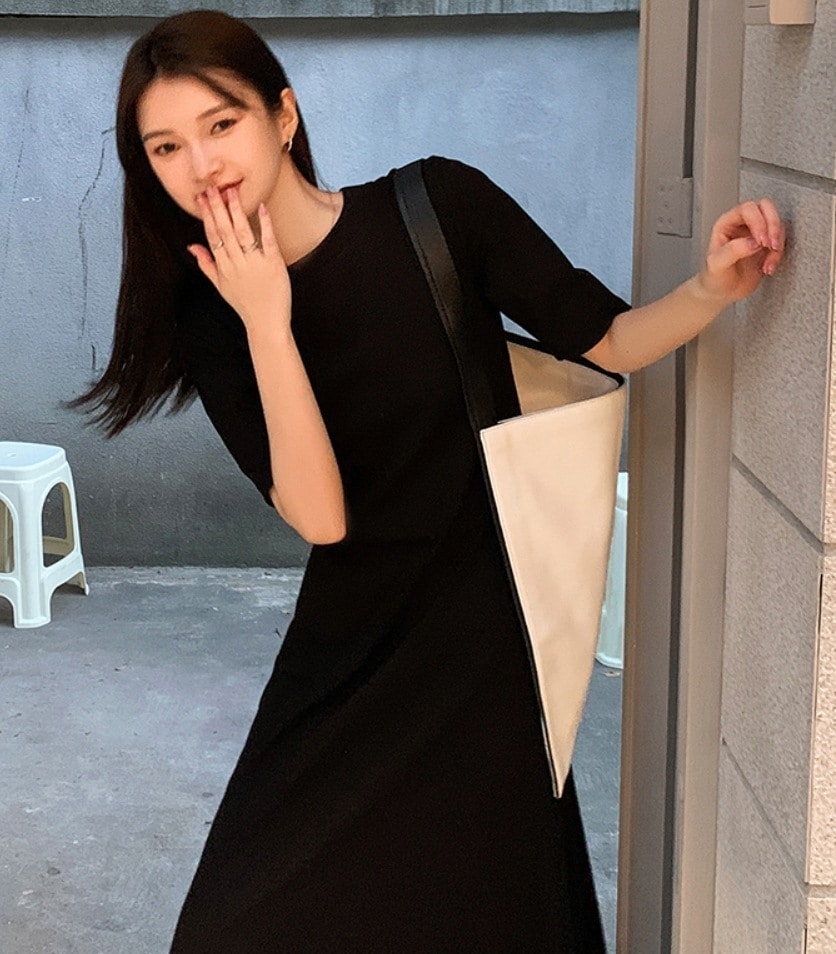 ワンピース デート モテアイテム ロング丈 半袖 コットン フレアワンピース 可愛い きれいめ 上品 おしゃれ かっこいい 可愛い ラブリー キュート ガーリー クール モード系 セクシー