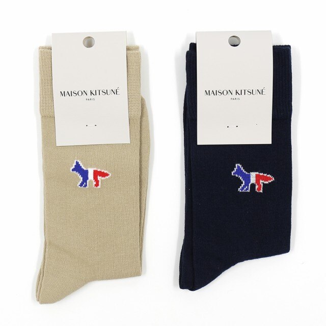 MAISON KITSUNE 靴下 ソックス TRICOLOR FOX AU06400KT0010