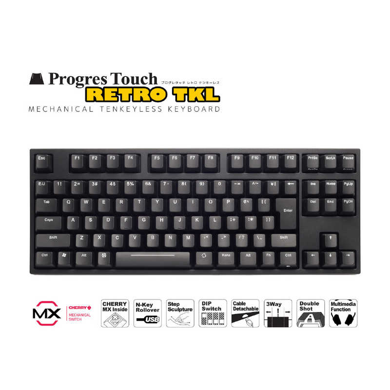 ARCHISS アーキス　キーボード Cherry MX 茶軸 ProgresTouch RETRO TKL ［有線］ 黒　AS-KBPD91/TBKN