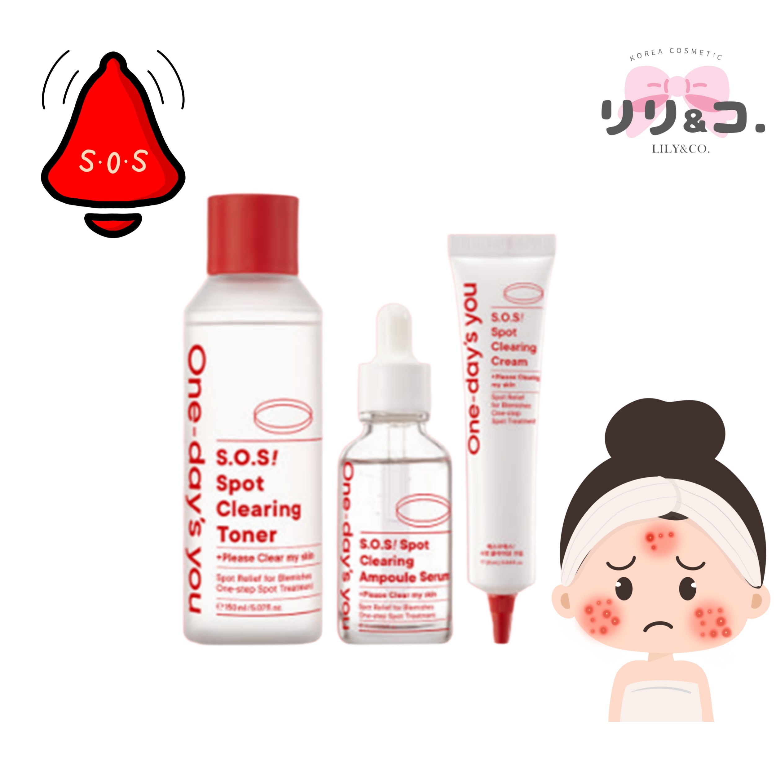 [アクネ 3点セット] S.O.S アクネスポットトナー+セラム+クリーム トラブルケア ニキビ跡 ノンコメドジェニック 韓国コスメニキビ-ニキビ跡 赤みケア 鎮静 ニキビ肌 敏感肌 脂性肌 低刺激 10,100円