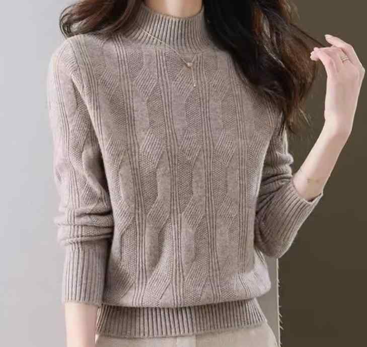 セーター レディース 秋冬 タートルネック レトロ ニット 大きいサイズ 韓国 長袖 プルオーバー 模様編み カジュアル 普段使い レジャー おしゃれ キャメル 赤 白 4,982円