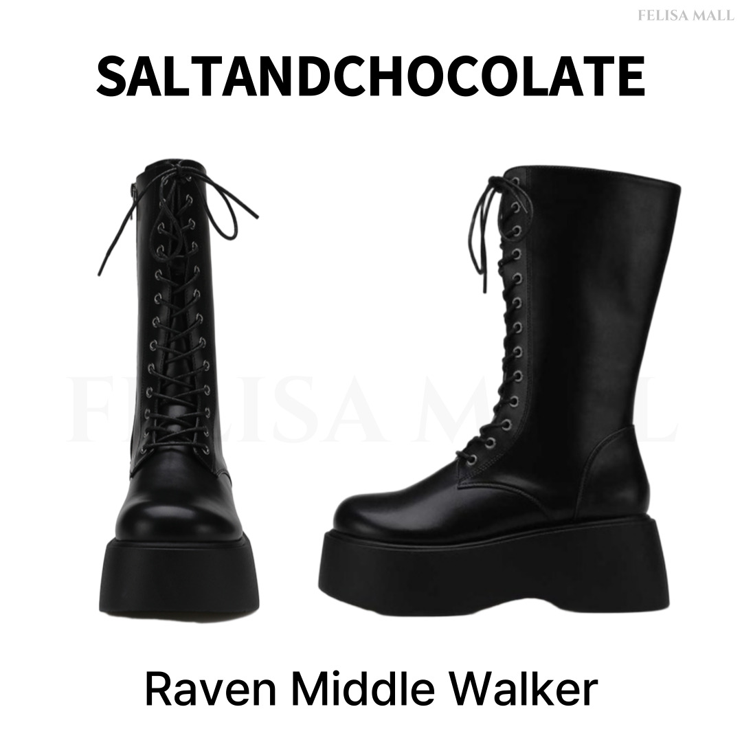 [SALT&CHOCOLATE] Raven Middle Walker 厚底ブーツ 韓国人気