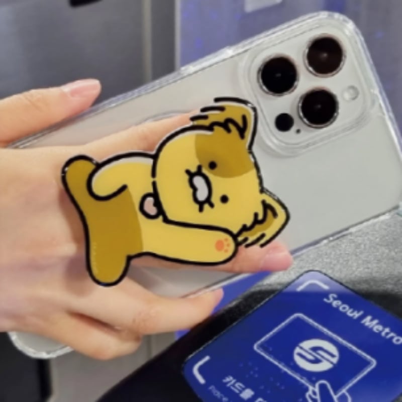 タッチ決済/ソウル交通マックセーフ一体型 スマートフォングリップ 開チュンシク