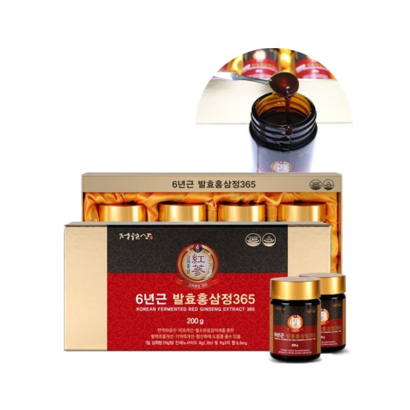 6年根 発酵紅参精365 200g x 4個 セット (体内吸収率を高めた発酵紅参)