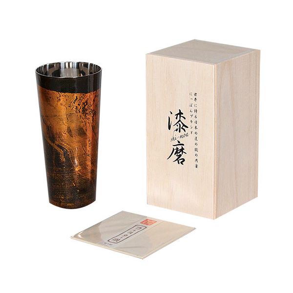 ウチキ SCW-GK501 漆磨 漆塗りカップ 白檀(びゃくだん) ぐい呑(二重構造 内金メッキ) 黒 (SCWGK501) ウチキ 漆磨 漆塗りカップ 白檀 （びゃくだん） ぐい呑 黒 （二重構造