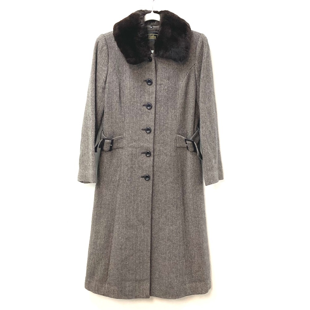 Leilian レリアン ロングコート ファー ベルト付き アパレル アウター アンゴラ グレー 7,392円