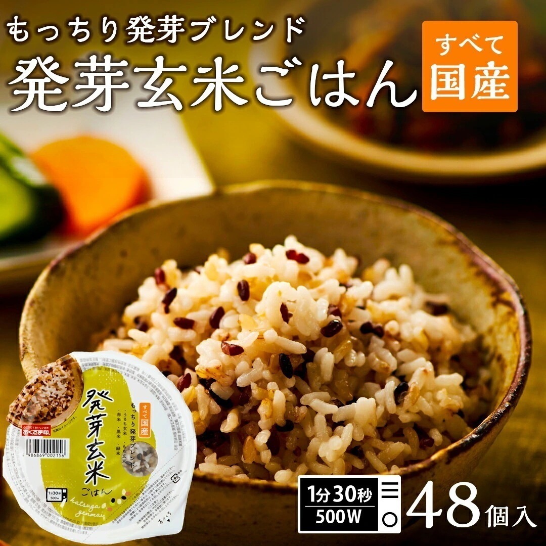 ご飯パック 【国産雑穀】 発芽玄米ごはん 48個セット 160g おくさま印 お米 無添加 国産 送料無料