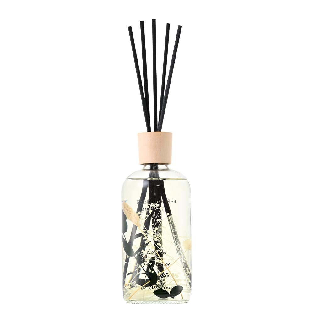 プルプラ ZABON リードディフューザー ルームフレグランス 500ml 大容量 約6ヶ月分 芳香剤 スティック付き ドライフラワー ハーバーリウム (オーシャンブリーズ)