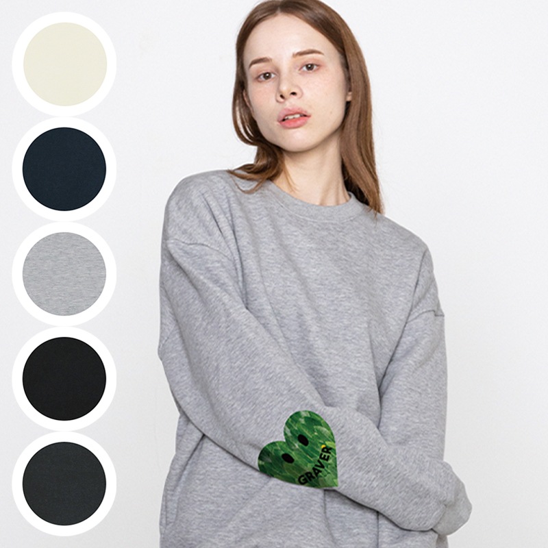 [UNISEX]Elbow Leaf Smile Heart Sweatshirt