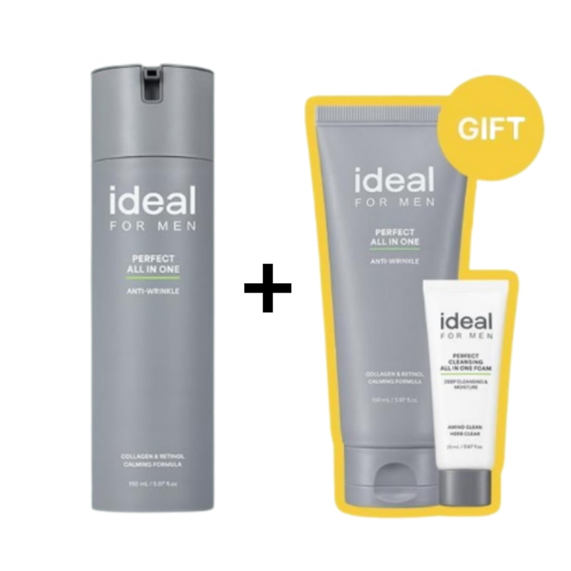 アイデアルフォーマン パーフェクト オールインワン 150ml 1 + 1 GIFTクレンジングフォーム 20ml 男性コラーゲン化粧品