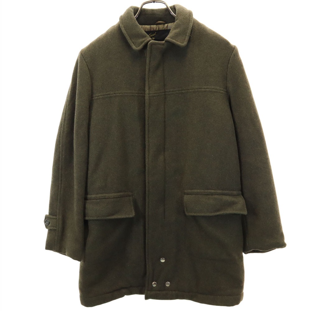 70s ヴィンテージ メルトン ステンカラーコート 16 カーキ TALONジップ レディース