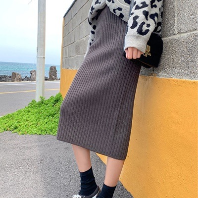Qoo10 韓国ファッションニットタイトスカート レディース服