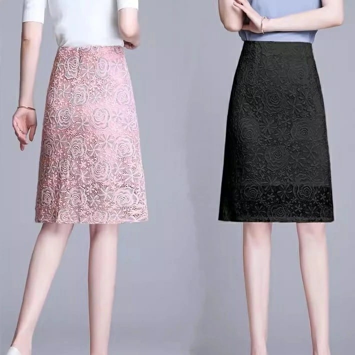 【SNS大人気】タイトスカート 裏地付き スカート レディース スカート ハイウエスト通勤オフィスフォーマルビジネス就活ショート丈普段着 春夏物 レーススカート　ミニ丈　ショート丈　ブラック