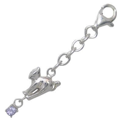 幸せを招く猫モチーフ ( 12月誕生石 ) シルバー タンザナイトチャームトップホルダー楽ギフ_包装