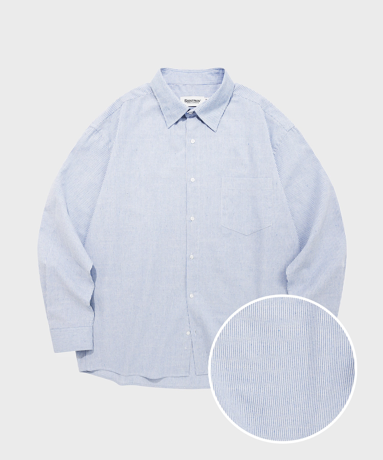SP Pin Stripe Overfit Shirt-SkyBlue