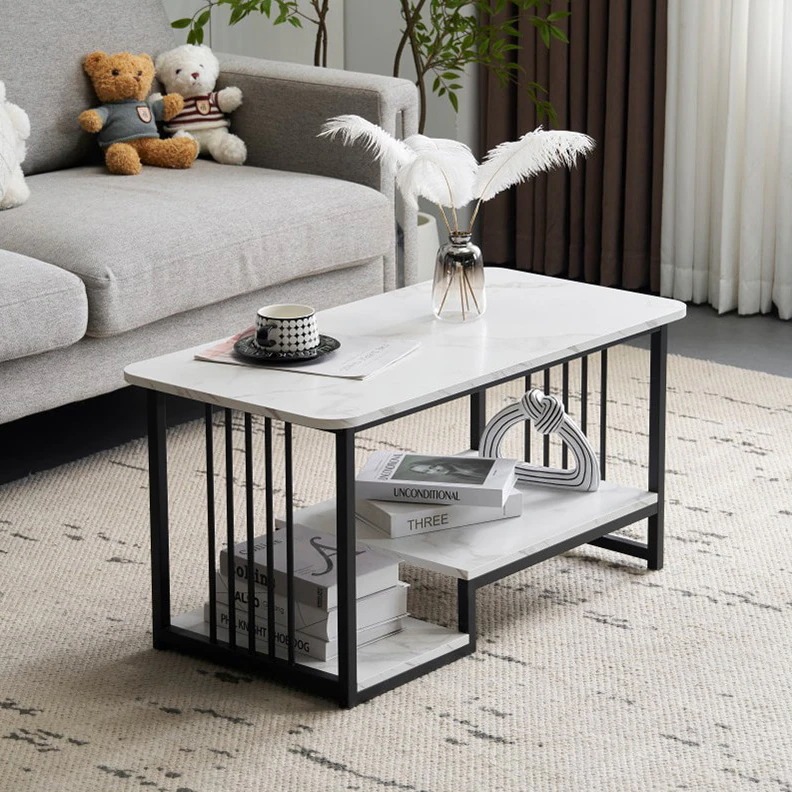 【国内即日発送】センターテーブル 大理石調 幅90cm 収納付き 長方形 ローテーブル おしゃれ 収納棚 コーヒーテーブル リビングテーブル コンパクト 北欧 カフェテーブル