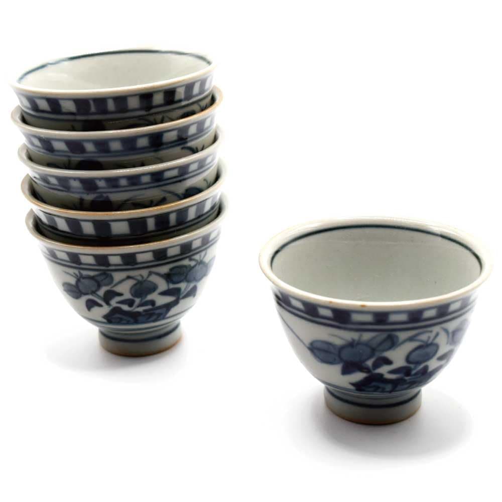 岡田園 茶道具 煎茶碗 湯呑 利祥作 6客セット 径6.8cm