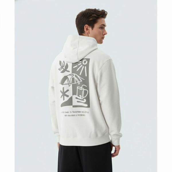 SNOWPEAK APPAREL リバース グラフィック フード付きTシャツ S25SUFHD50 バターアイボリー