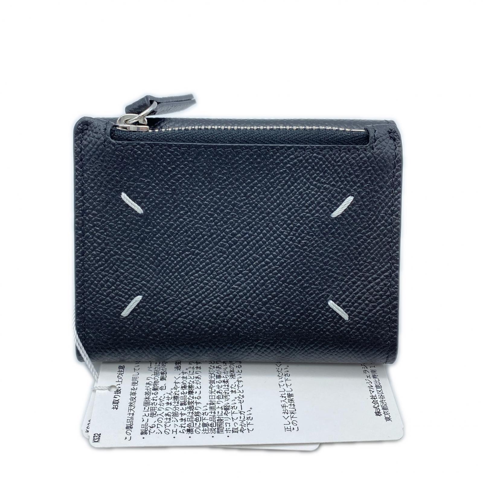 3日以内返品可 極美品 三つ折り財布 カーフスキン PHOTO TRIFOLD WALLET SA2UI0018 ブラック カーフレザー メンズ