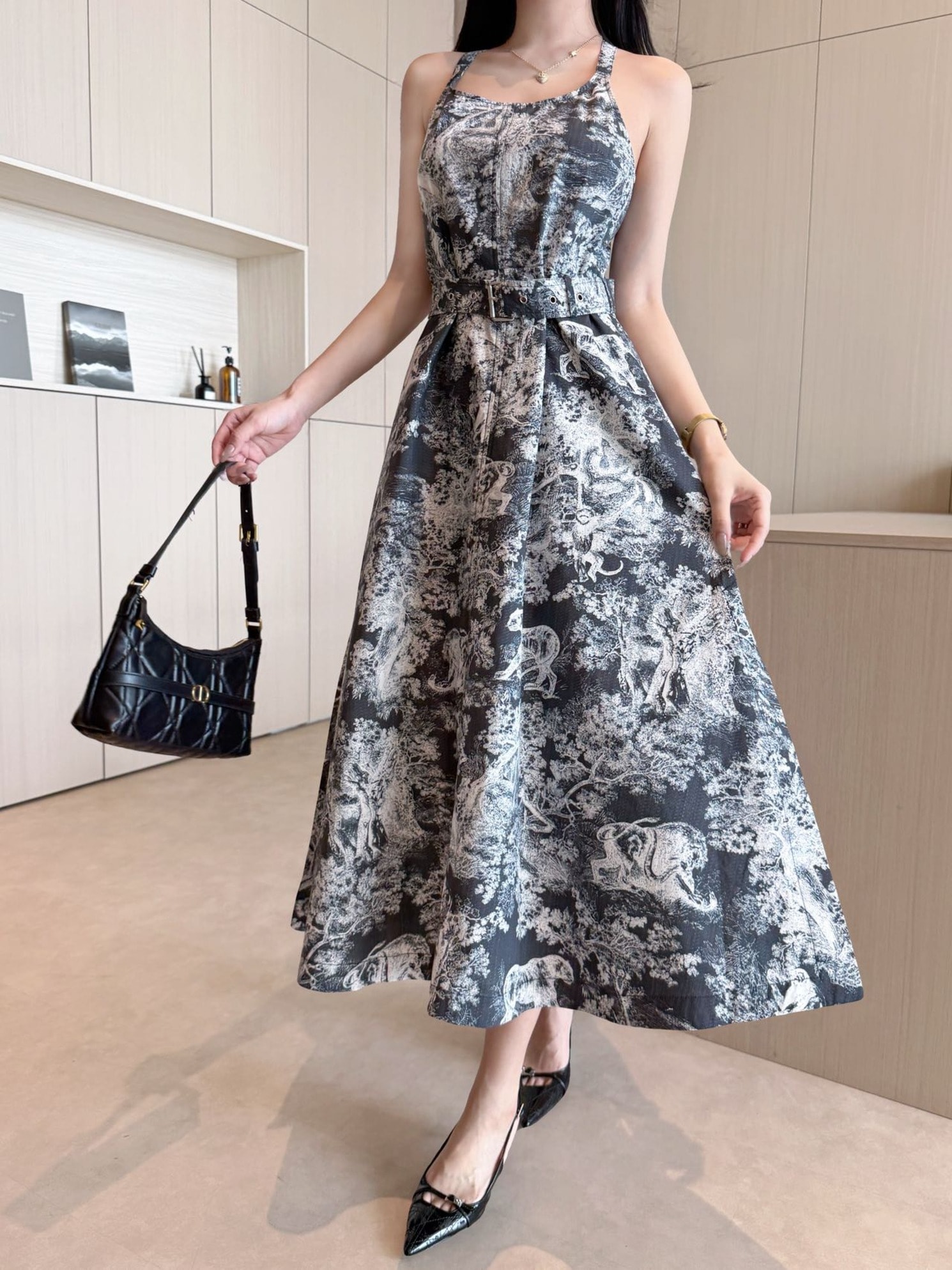 トワルプリンティングベルトワンピース