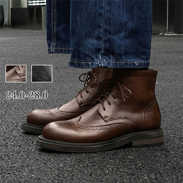 売り切れ注意ブーツ エンジニアブーツ メンズ レースアップ 大きいサイズ ビジネス カジュアル ファッション 靴 ブラック ブラウン 24.0 24.5 25.0 25.5 26.0 26.5 27.