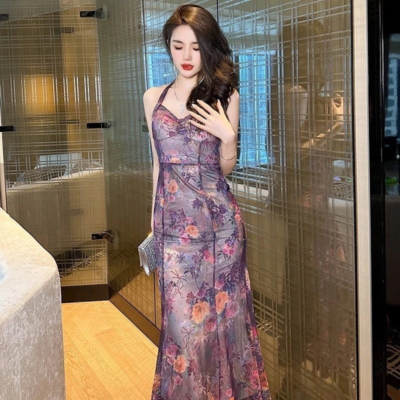 【JY.上品】 キャミワンピース スリム マーメイド ノースリーブ ロングワンピース セクシー パーティードレス キャバ 同窓会 披露宴 卒業式 結婚式 演奏会 ウェディング 二次会 発表会