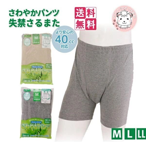 紳士 失禁パンツ さわやか失禁 申又 さるまた W645 2枚セット M/L/LL