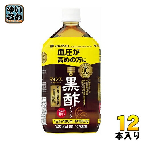 ミツカン マインズ（毎飲酢） 黒酢ドリンク 1L ペットボトル 12本 (6本入×2 まとめ買い)
