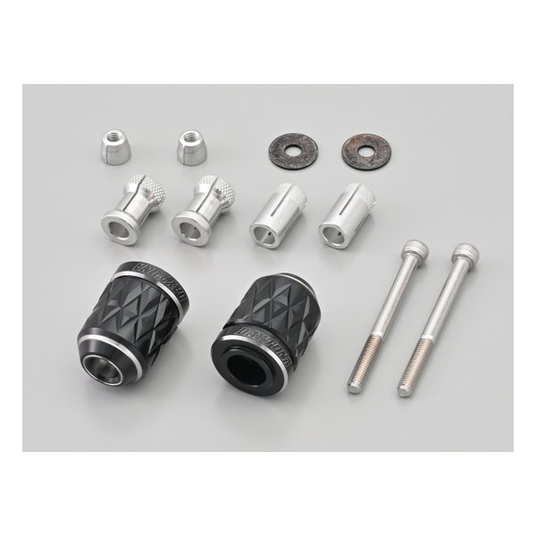 バーエンド スズキ / 汎用 ハンドル内径φ14-19 KIRIKO アッシュシルバー 37649