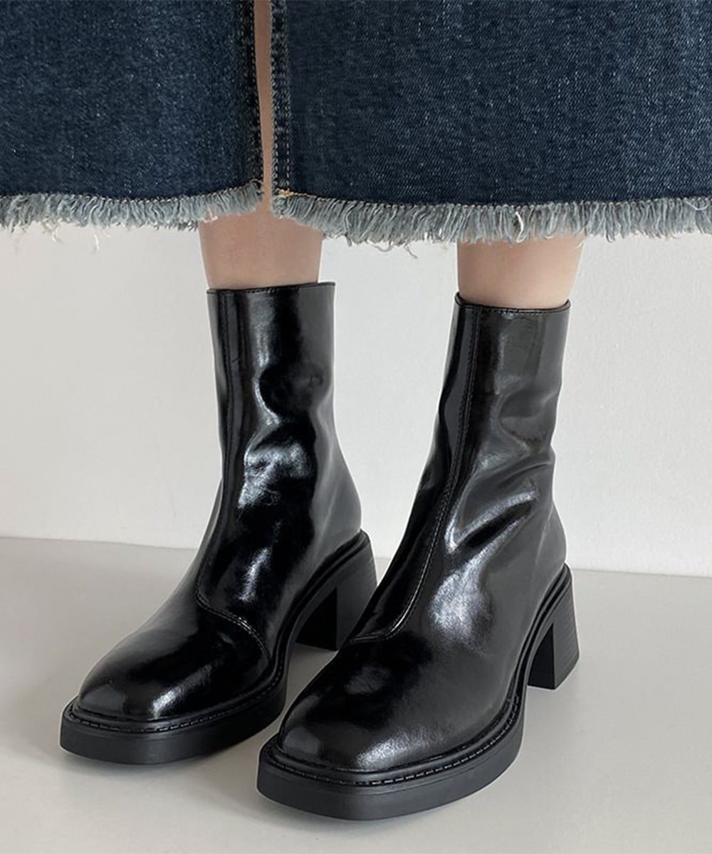 国内即納 ショートブーツ レディース 太ヒール 99YXXY-005