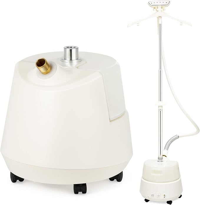 ハンガースチーマー 衣類スチーマー スチームアイロン 電気湯のし器 1500W作動 ハンガーにかけたまま 3L大容量タンク 2段階スチーム コード付き 置型 腕が楽 省スペース ハンガーラック付き プ