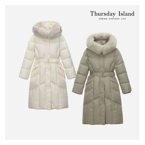 Thursday Island フォックスファー スリム ロングダウン(T228MDJ245W)