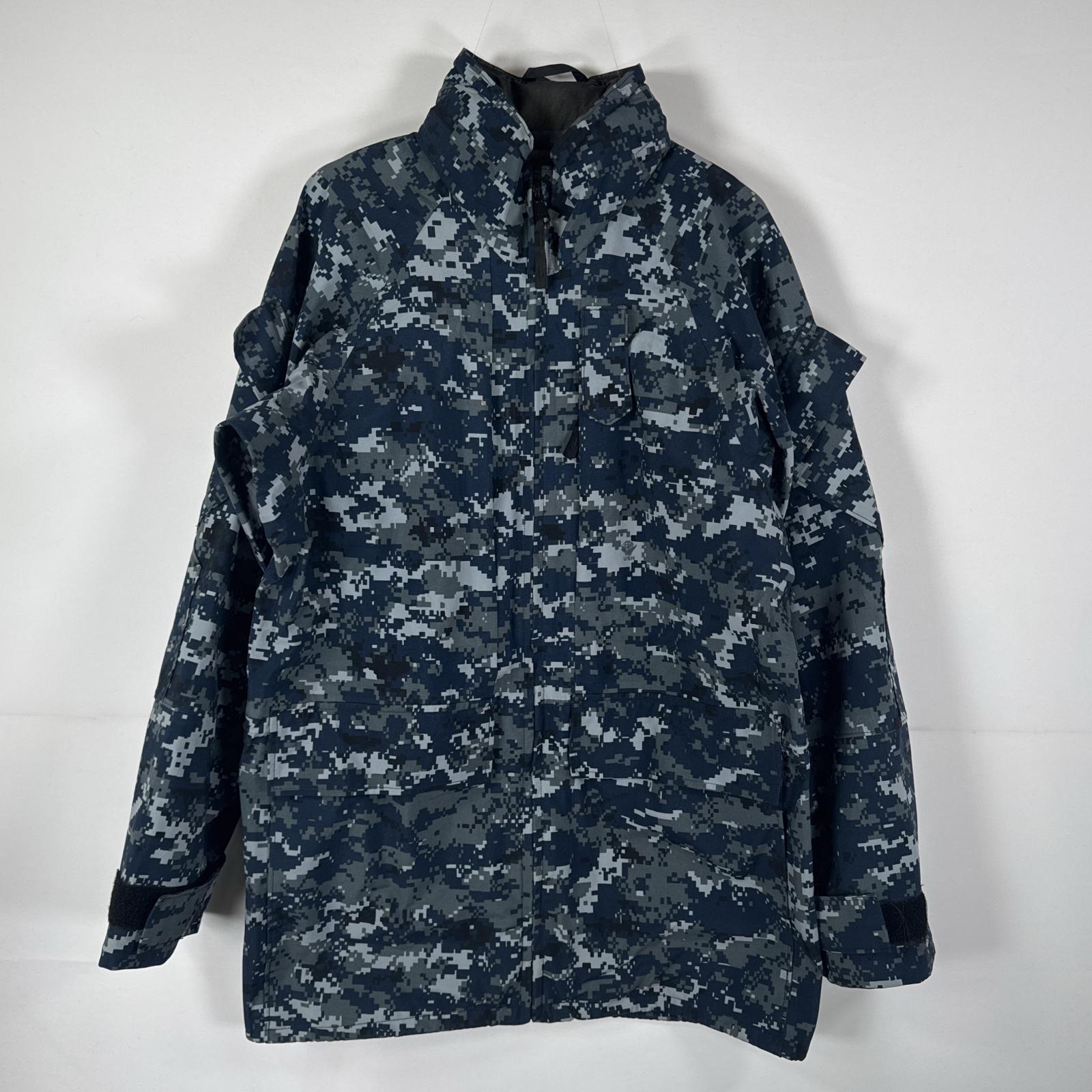 古着 ミリタリージャケット ECWCS GORE-TEX デジカモ ゴアテックスパーカー カモフラ 迷彩 実物 米軍 small long ネイビー メンズ