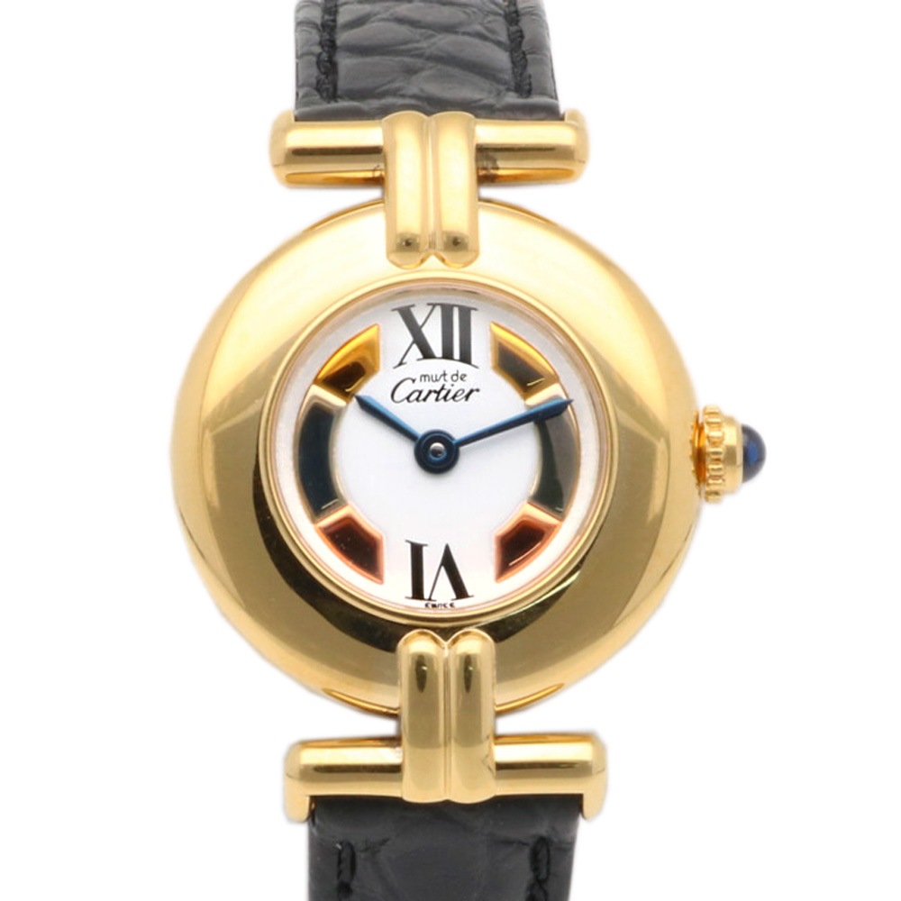 カルティエ マストコリゼ 腕時計 GP クオーツ 1年保証 CARTIER 中古