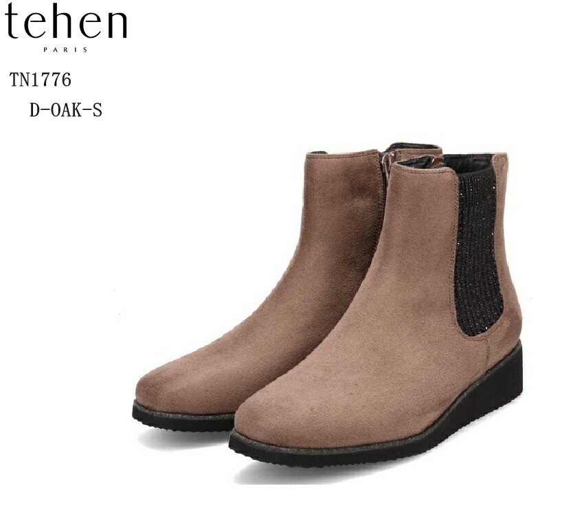TN1776 (テーン)ラインストーン付きサイドゴアカジュアルブーツ tehen 撥水加工 レディス クッションインソールで履き心地抜群 表面に撥水加工を施しており雨の日にも少しは安心